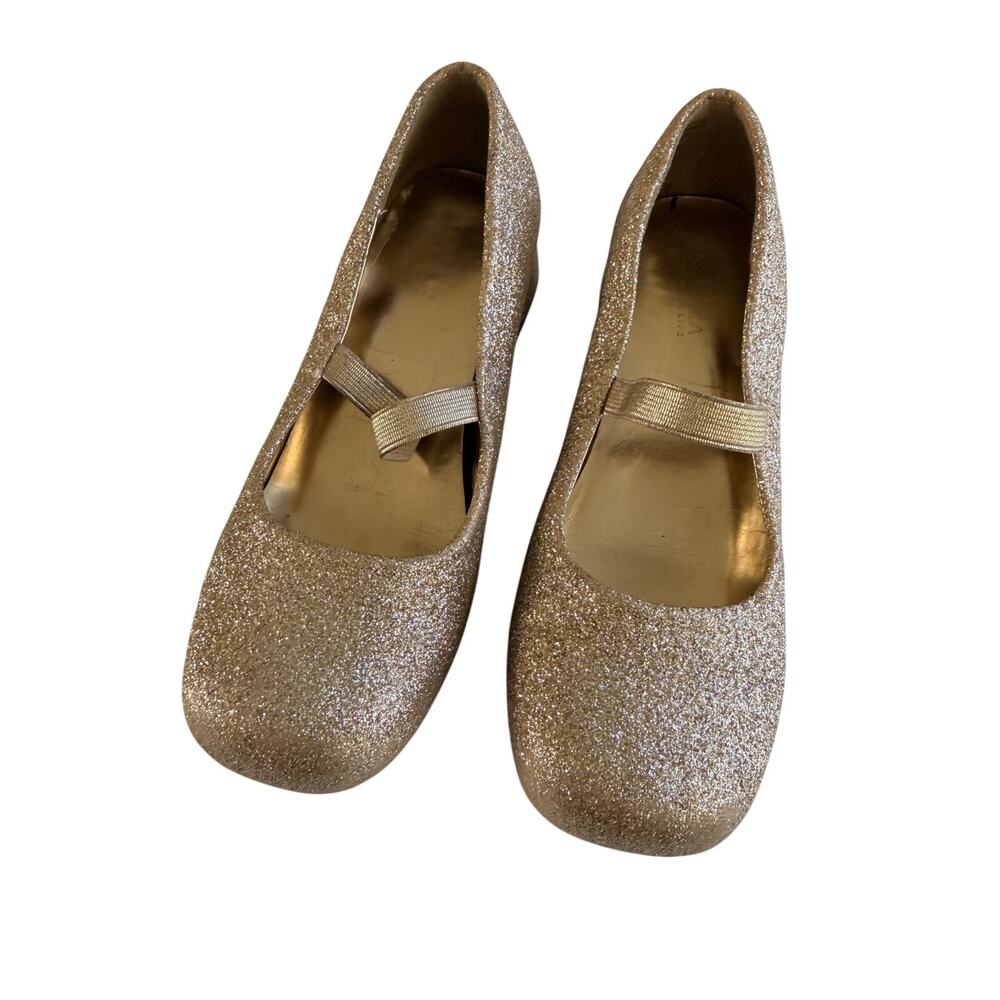 Sonoma Gold Sparkle Block Heel Dress Shoes for Girls Size 1